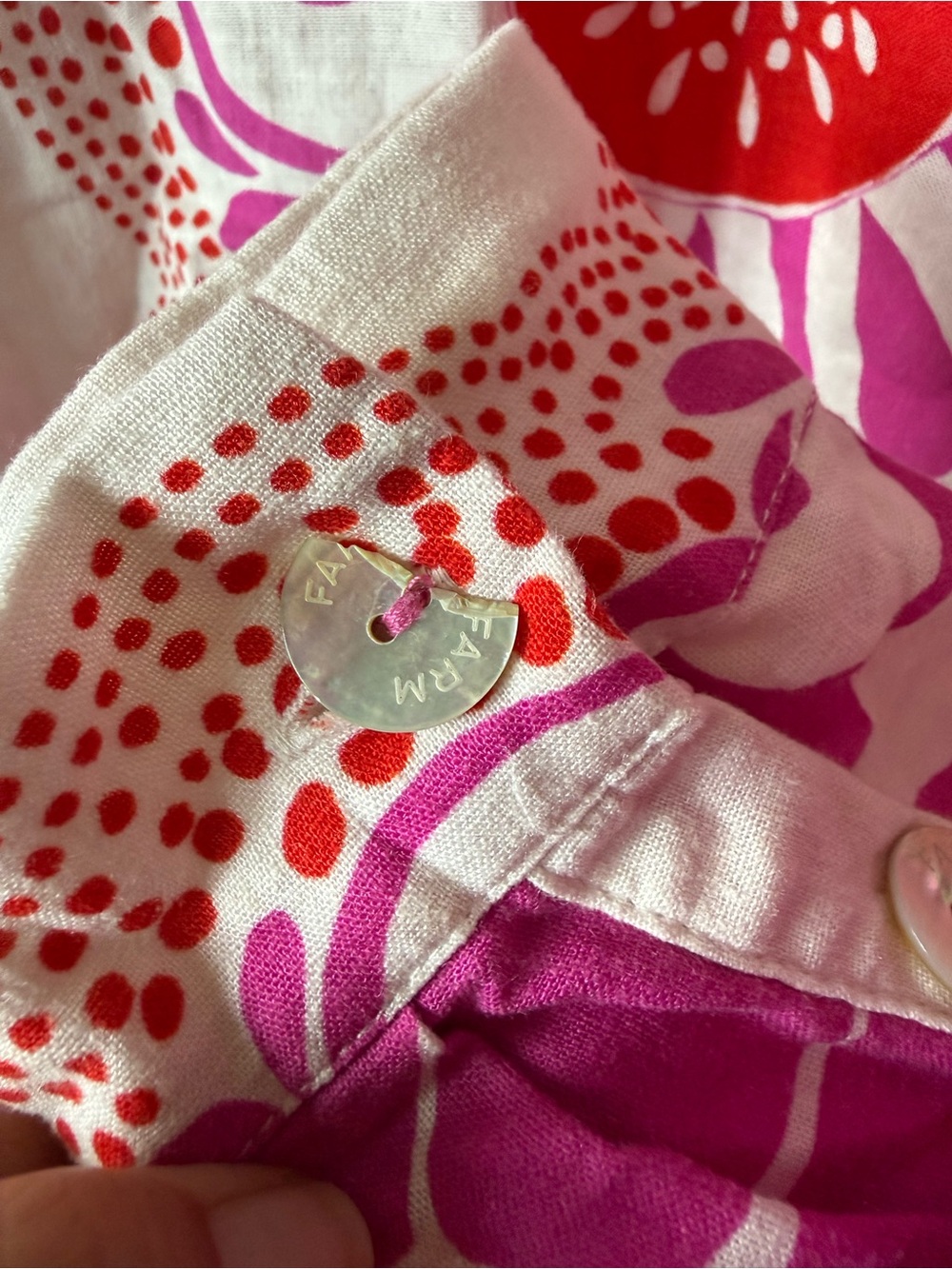 FARM Rio Pink, Red & White Floral Button-Front Jacket - Picture 6 of 6